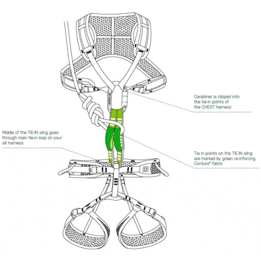 Ocun Webee Chest Lite + Tie-In Sling - Chest Harness -Climbing Equipment ocun webee chest lite tie in sling chest harness detail 2